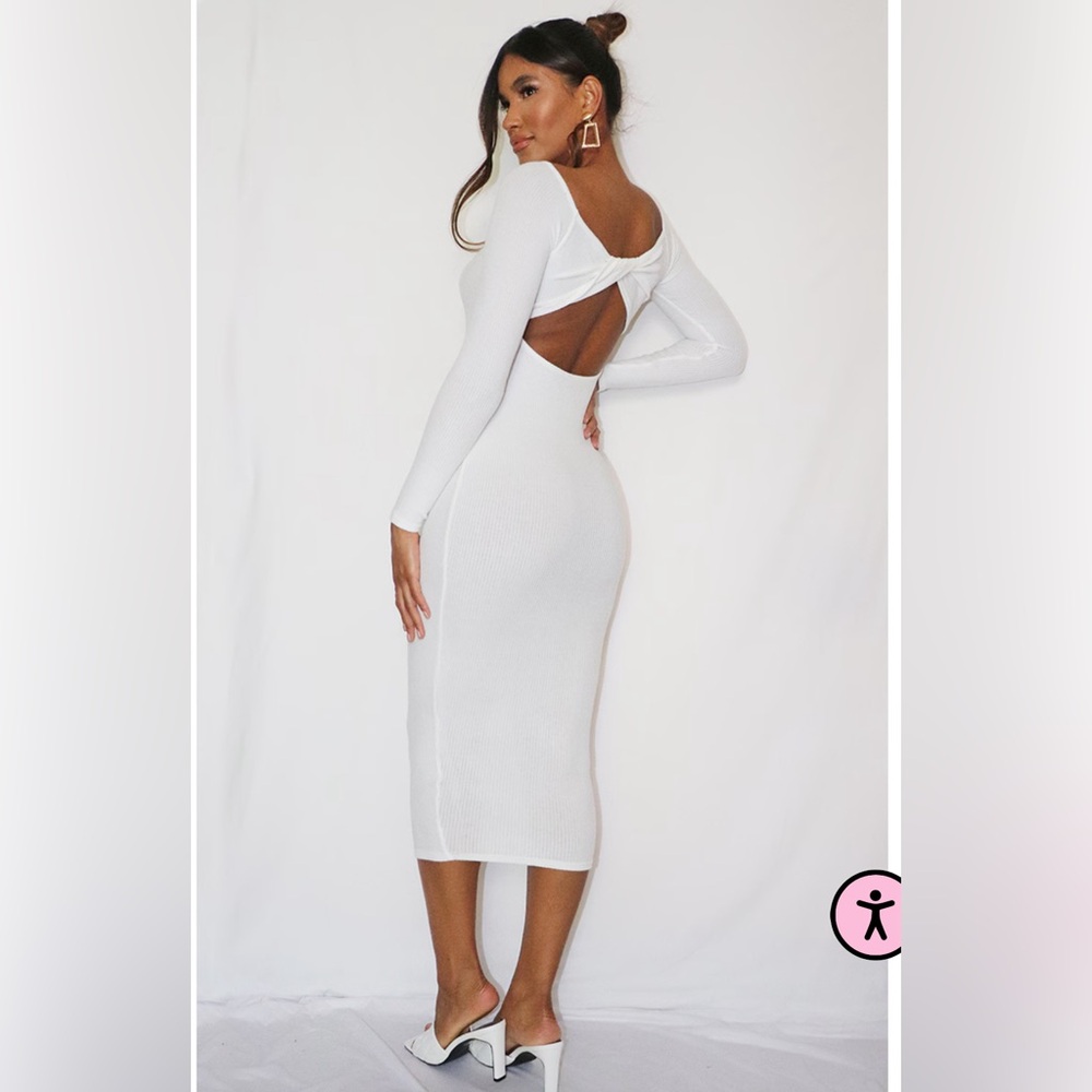 Cream midi dress Pretty Little Thing